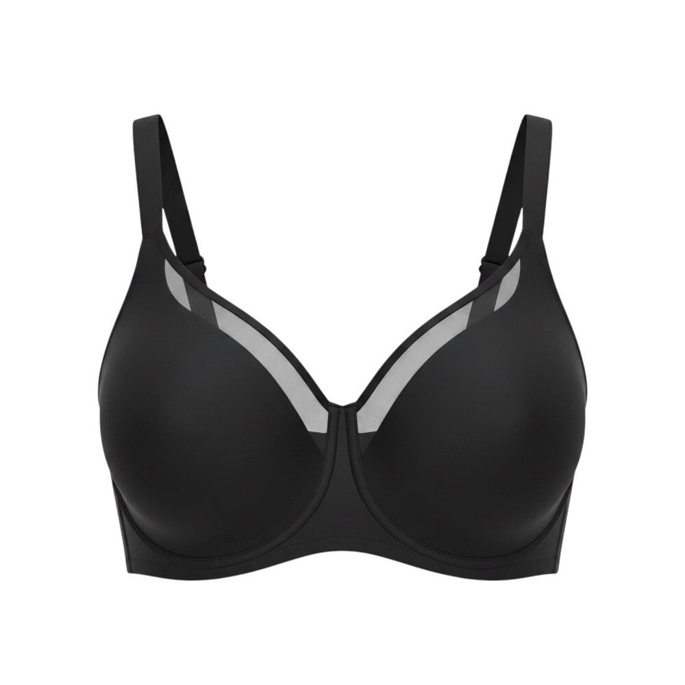 HSIA Womens Underwire Minimizer Full Coverage Bra Black 44D Mesh
